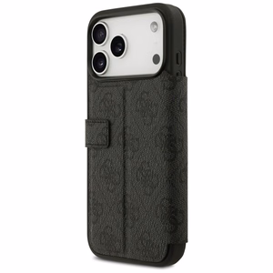 Guess Book 4G Metal Logo dėklas telefonui iPhone 17 Pro Max - juodas