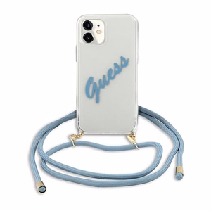 Guess GUHCP12SCRTVSBL iPhone 12 mini 5.4" mėlynas/mėlynas kietas dėklas Script Vintage