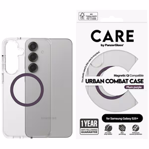 CARE by PanzerGlass Flagship Urban Combat Purple QI dėklas Samsung Galaxy S25+ - skaidrus