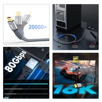 Wozinsky WPS-16AYL3S DisplayPort 2.1 kabelis VESA sertifikuotas 80 Gb/s 16K@60Hz 8K@120Hz 4K@240Hz HDR HDCP DSC 3m - juodas