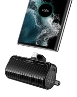 VEGER išorinė baterija 5000 mAh su įmontuotu jungtimi Type C PlugOn PD QC3.0 3A 20W W0558 juoda