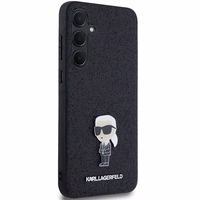 Karl Lagerfeld Fiksuotas Blizgus Ikonik Logotipas Metal Pin dėklas Samsung Galaxy A35 - juodas