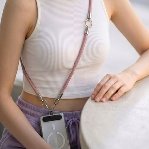 Tech-Protect C10S Crossbody Phone Lanyard (114 cm) + Wrist Strap (31 cm) - Pink Titanium