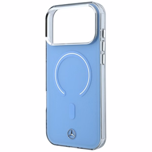 Mercedes Double Layer Iconic Logo dėklas, skirtas iPhone 18 Pro Max / 17 Pro Max, suderinamas su MagSafe – mėlynas
