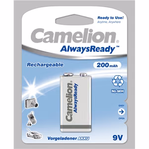 Camelion 9V/6HR61 200 mAh AlwaysReady Rechargeable Batteries Ni-MH 1 pc(s)