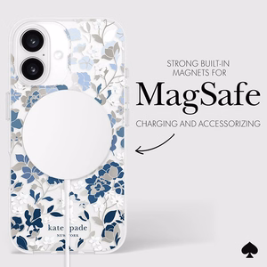 Kate Spade New York Protective Gems MagSafe - Case for iPhone 16 (Flowerbed Blue)