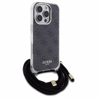 Guess Crossbody Cord 4G Print dėklas iPhone 16 Pro Max - juodas