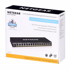 NETGEAR GS316P Ne-valdomas Gigabit Ethernet (10/100/1000) Maitinimas per Eternetą (PoE) Juoda