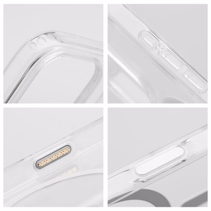 Clear Elite Mag Cover antigiltonis, suderinamas su kameros valdymo mygtuku ir Magnetiniu IPHONE 16 PRO skaidrus
