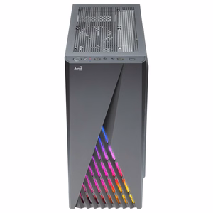 Aerocool DELTABKV1 ATX kompiuterio korpusas su RGB priekiu, pilnu šoninio lango ir 12 cm ventiliatoriumi, juodas