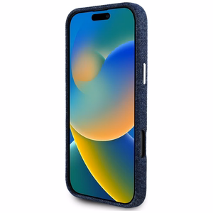 Guess džinsinis trikampio logotipas MagSafe iPhone 16 Pro Max dėklas telefonui (m) - mėlynas (m)