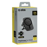SBS TESUPWIR15WMS išmaniojo telefono laikiklis su įkrovikliu, suderinamas su MagSafe - juodas