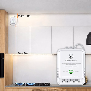 Qoltec 52654 2in1 gamtinių dujų ir anglies monoksido (CO) nuotėkio detektorius | CH4 | CO | NG | Tuya | Wi-Fi | 85dB signalizacija | LED