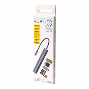 USB-C Хаб Platinet 7-в-1 (PMH9997B) (1xHDMI 4K; 1xUSB-C; 2xUSB 3.2; SD MicroSD)