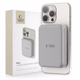 Išorinė baterija Tech-Protect PB11 LifeMag MagSafe 10000 mAh - titano