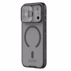 "Nillkin CamShield Pro MagSafe" suderinamas dėklas "iPhone 17 Pro" - skaidrus, juodas