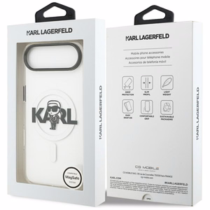Karl Lagerfeld IML Karl Eskizas Logotipas Magnetinis dėklas telefonui iPhone 17 Air - skaidrus