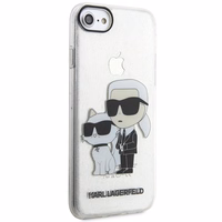 Karl Lagerfeld KLHCI8HNKCTGT iPhone 7/8/ SE 2020 / SE 2022 permatomas kietas dėklas Blizgučiai Karl&Choupette