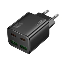 Įkroviklis Hoco 2 x USB C + 2 x USB A QC3.0 PD 3A 20W N55 juodas