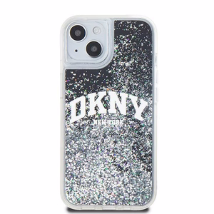 DKNY dėklas telefonui iPhone 15 6,1" HC DKHCP15SLBNAEK juodas HC skysti blizgučiai su arkinis logotipas