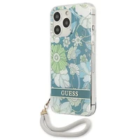 Guess GUHCP13LHFLSN iPhone 13 Pro / 13 6.1" žalias/žalias kietas dėklas Gėlių Dirželis