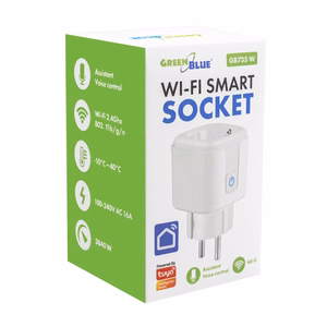 „GreenBlue“ nuotoliniu būdu valdoma „Wi-Fi“ rozetė, „Android“/„iOS“/„Alexa“/„Google Home“, laikmatis, vatmetras, maks. 16 A/3840 W, GB735 W