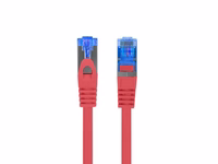 LANBERG PATCHCORD S/FTP CAT.6A 0.5M RAUDONAS LSZH