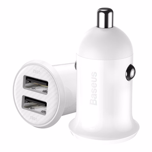 Baseus automobilinis įkroviklis Grain Pro 2x USB 4,8A baltas