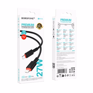 "Borofone" kabelis BX110 Beneficio - USB į "Lightning" - 2,4A 1 metras, juodas