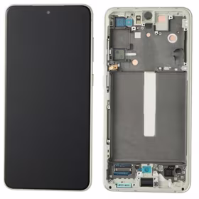 Ekranas Samsung G990 S21 FE 5G su lietimui jautriu stikliuku ir rėmeliu Olive originalus (service pack)