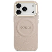 Guess Peony Hot Stamp Magnetinis dėklas telefonui iPhone 17 Pro - rožinė