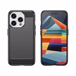 Lankstus anglies rašto dėklas telefonui iPhone 15 Pro Carbon Case - juodas