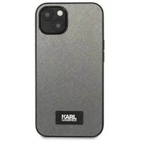 Karl Lagerfeld KLHCP13SSFMP2DG iPhone 13 mini 5,4 "sidabrinis kietas dėklas Saffiano Plaque