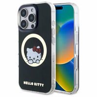 Hello Kitty IML Saldus kačiukas magnetinis iPhone 16 Pro dėklas - juodas