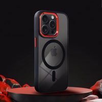 COLOR EDGE MAG COVER dėklas telefonui suderinamas su Magnetiniu IPHONE 17 juoda raudona