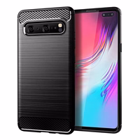 Anglies pluošto dėklas telefonui SAMSUNG S10 - juodas