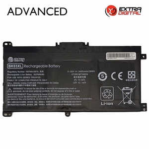 Nešiojamo kompiuterio baterija HP BK03XL, 3400mAh, Extra Digital Advanced