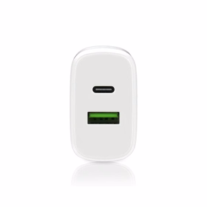 Įkroviklis 1 x USB Quick Charge 3.0, 1 x USB-C PD PPS 25W baltas