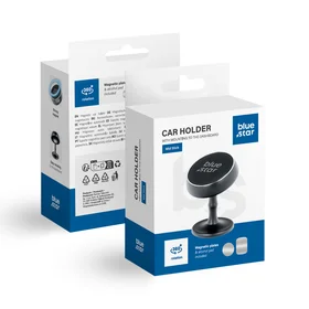 BLUE STAR magnetinis automobilinis laikiklis prietaisų skydeliui MID STICK, juodas