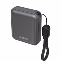 Dudao K22+ Itin kompaktiška išorinė baterija 10000mAh 22.5W USB-C su pakabuku/kabeliu - pilka