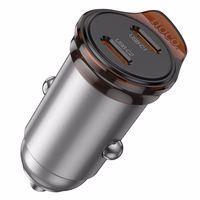 Įkroviklis automobilinis Hoco NZ16B 45W (2xUSB-C) juodas