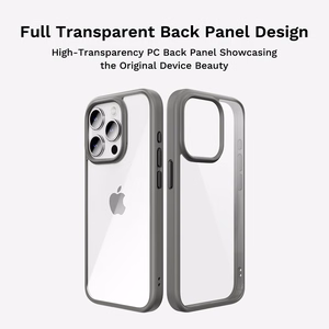 Rock Guard serijos dėklas Iphone 16 Plus permatomas-juodas