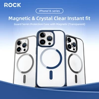 Rock Guard serijos magnetinis dėklas Iphone 16 permatomas-pilkas