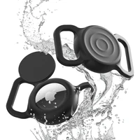 AirTag silikoninis vandeniui atsparus dėklas šuns ar katės antkakliui - juodas