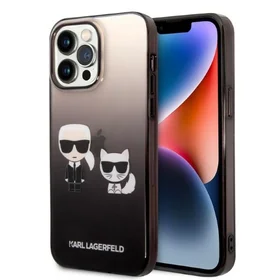Karl Lagerfeld KLHCP14LTGKCK iPhone 14 Pro 6.1 "kietas dėklas juodas/juodas Gradientinis Ikonik Karl & Choupette
