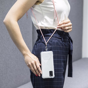 Universalus kaklo dirželis telefonams tamsiai mėlynas