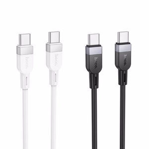 Laidas USB C į USB C Hoco 3A 60W silikoninis 1 m X109 juodas