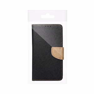 FANCY knygos dėklas IPHONE 15 Pro juodas / auksinis