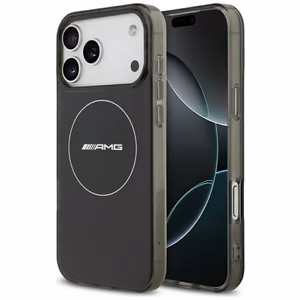 AMG двухслойный прозрачный дымчатый MagSafe чехол для iPhone 17 Pro Max - черный