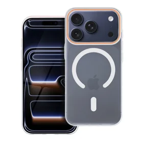 Dėklas GO ORANGE suderinamas su MagSafe skirtas IPHONE 17 skaidrus